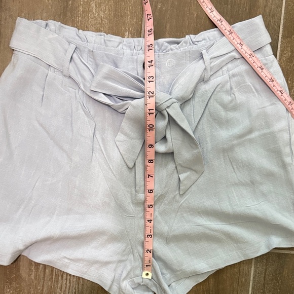 Pink Lily Soft light blue High Waist Bow Shorts - Picture 7 of 10